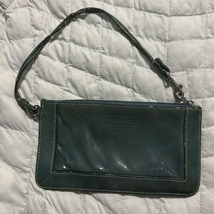 Coach green wristlet